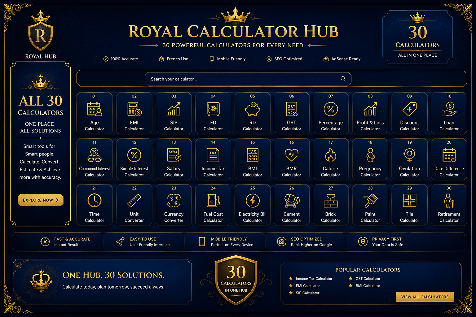 SmartCalc Pro Calculator Bundle – 25+ Powerful Calculators in One Tool