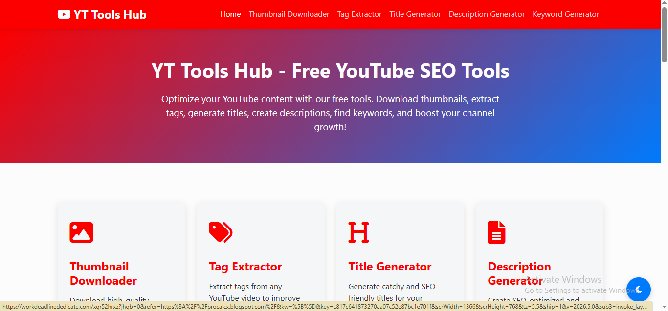 YT Tools Hub - Free YouTube SEO Tools